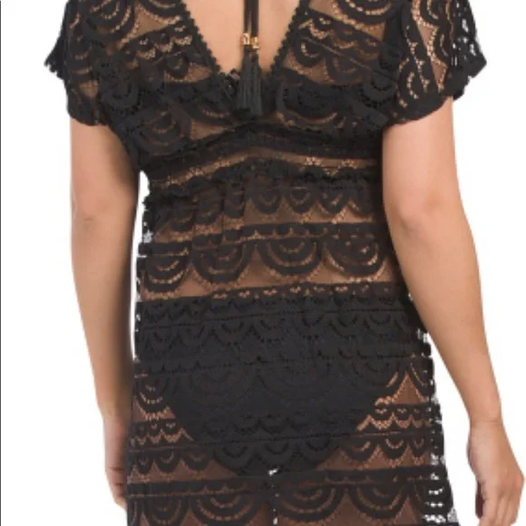 Black lace swimsuit cover up - Picture 6 of 7